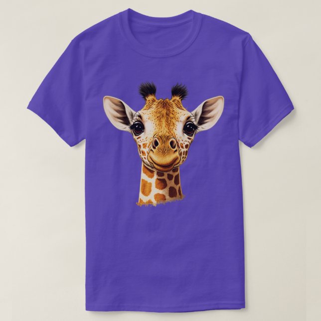 Cute Giraffe Portrait T-Shirt (Design Front)
