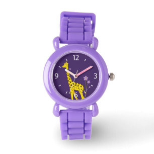 Cute Giraffe Purple Girl Watch