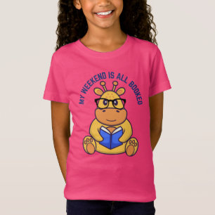  Cute giraffe reading book T-Shirt