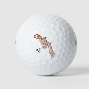 Cute Giraffe Safari Animal Africa Nature Monogram Golf Balls