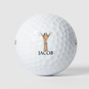 Cute Giraffe Safari Animal Africa Nature Name Golf Balls
