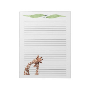 Cute Giraffe Safari Animals Writing Stationary Notepad