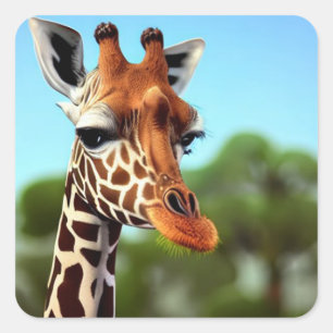 Cute Giraffe Square Sticker