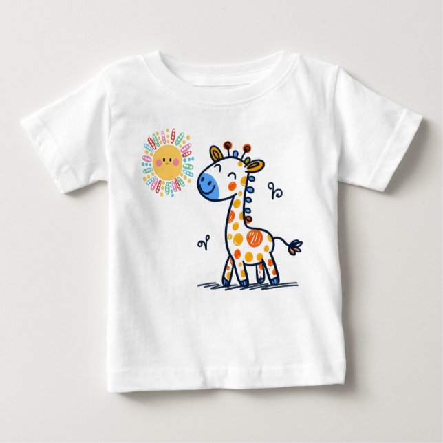 Cute Giraffe & Sunshine – Kids T-Shirt (Front)