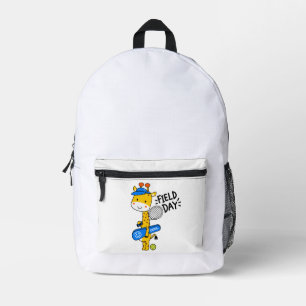 Cute Giraffe Tennis Field Day – Fun Sports Charact Printed Backpack