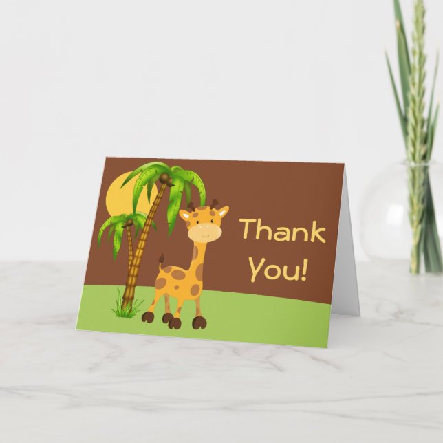Cute Giraffe Thank You Card (Front)