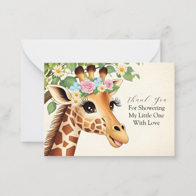 Cute Giraffe Thank You Card (Front)