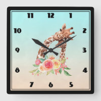 Cute Giraffe Watercolor Mom & Baby