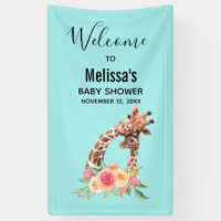 Cute Giraffe Watercolor Mum & Babe Baby Shower