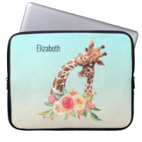 Cute Giraffe Watercolor Mum & Baby