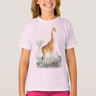 Cute giraffe wild african animal   girls T-Shirt