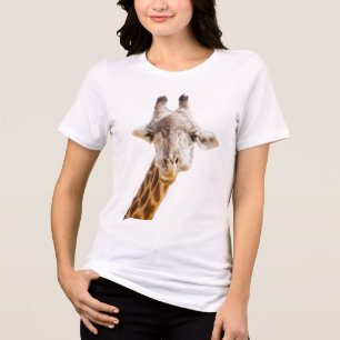 Cute Giraffe Wildlife Funny Tri-Blend Shirt
