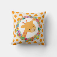 Cute Giraffe with a Watercolor Floral Wreath