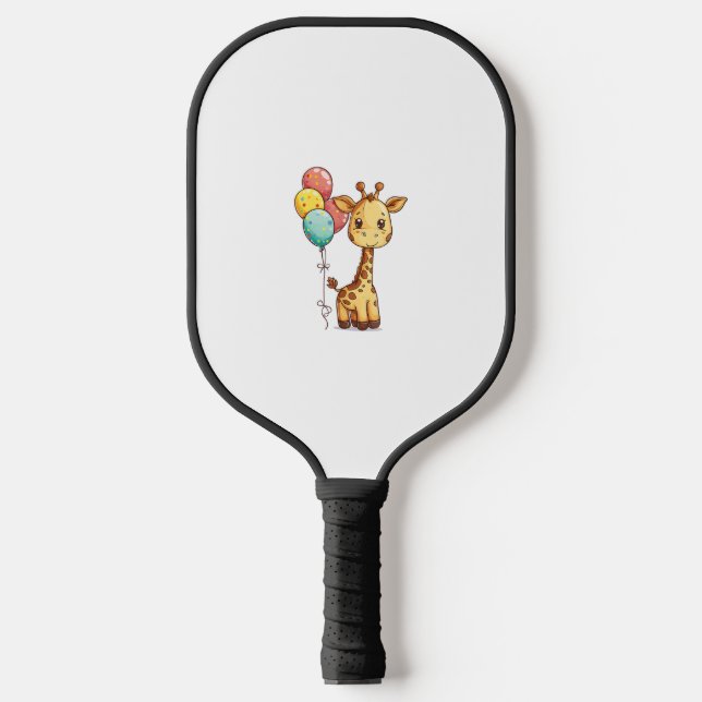 Cute Giraffe With Balloons  Pickleball Paddle (Front)
