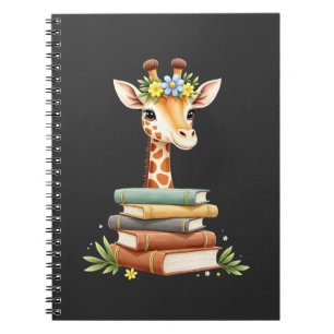 Cute Giraffe With Book Floral Bookworm Librarian B