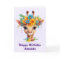 Cute Giraffe with Floral Crown Birthday