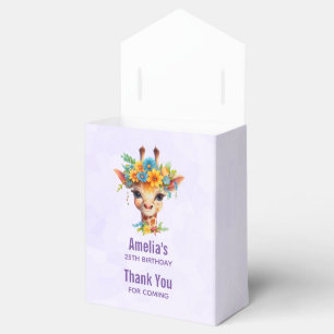 Cute Giraffe with Floral Crown Favour Box