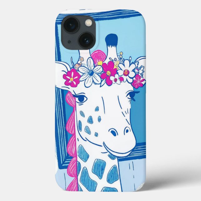 Cute giraffe with flowers pop art  Case-Mate iPhone case (Back)