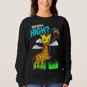 Cute Giraffe With Flying Kite For Kids Giraffe Sweatshirt