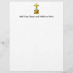Cute Giraffe with Goldfish Letterhead