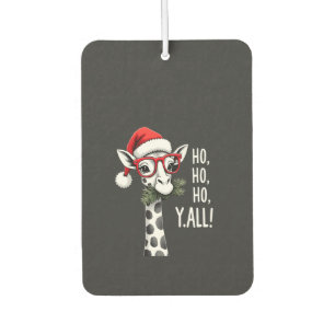 Cute Giraffe With Santa Hat Merry Xmas Giraffe Lov Car Air Freshener