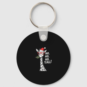 Cute Giraffe With Santa Hat Merry Xmas Giraffe Lov Key Ring