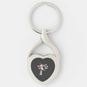 Cute Giraffe With Santa Hat Merry Xmas Giraffe Lov Key Ring