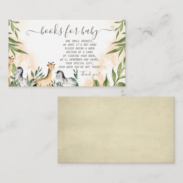 Cute Giraffe,Zebra Leaves Enclosure Card (Front/Back)