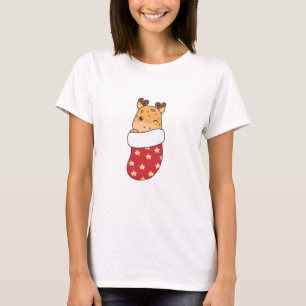Cute Giraffes In Christmas Sock For Christmas Gira T-Shirt