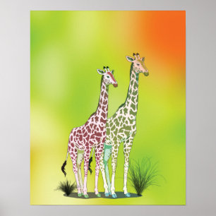 Cute Giraffes Poster