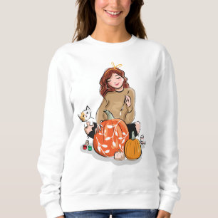 Cute Girl And A Cat Sweatshirt