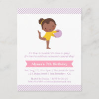 Cute Girl and Ball Gymnastics Kids Birthday Party