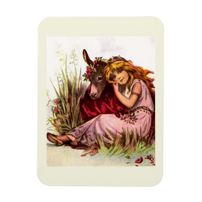Cute Girl And Pony  Magnet (Vertical)