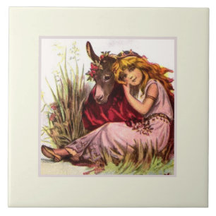 Cute Girl And Pony Tile