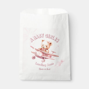 Cute Girl Baby Bear Pilot Pink Aeroplane Beautiful Favour Bags