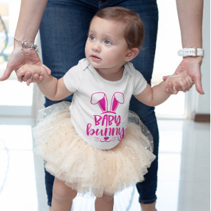 Cute Girl Baby Bunny Easter Bodysuit