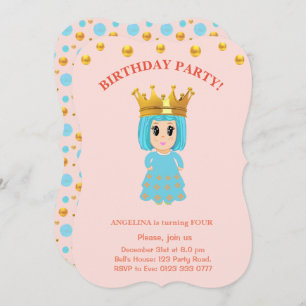 Cute Girl Birthday Personalised Invitation