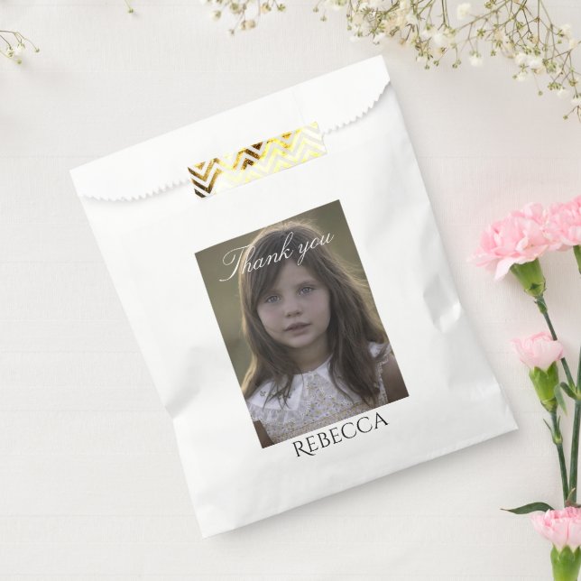 Cute girl birthday personalized photo favor bag  (Sealed)