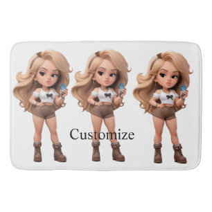 Cute Girl Bonita Chica Thunder_Cove Bath Mat