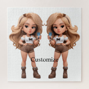 Cute Girl Bonita Chica Thunder_Cove Jigsaw Puzzle