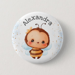 Cute Girl Bumblebee Kids 6 Cm Round Badge