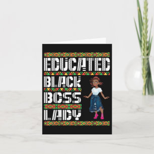 Cute Girl Educated Black Boss Lady American Africa Card