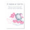 Cute Girl Elephant Baby Shower Gift Table Sign