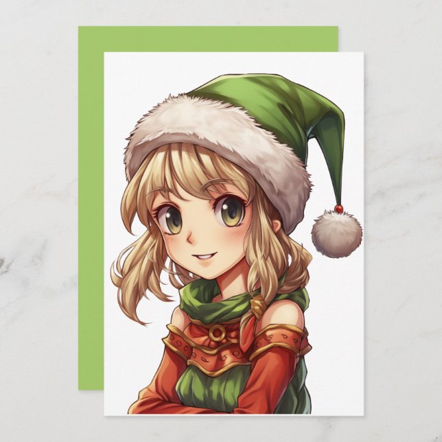 Cute Girl Elf Invitation (Front/Back)