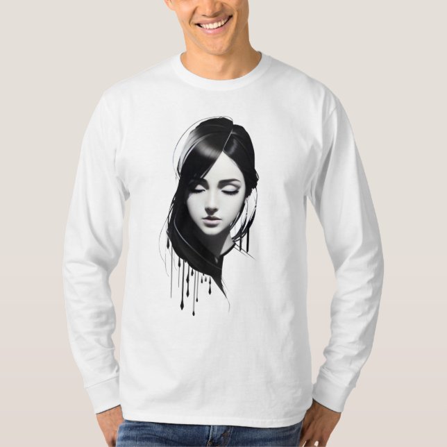 Cute Girl Face Art 2023 T-Shirt (Front)
