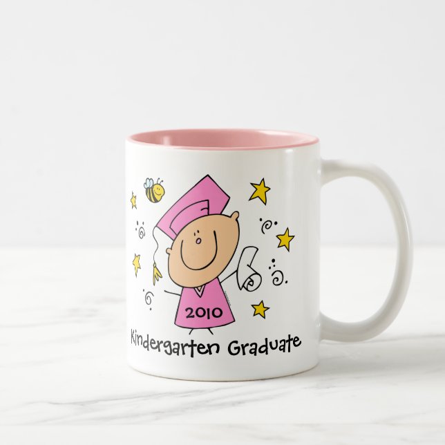 Cute Girl Grad Custom Two-Tone Coffee Mug (Right)