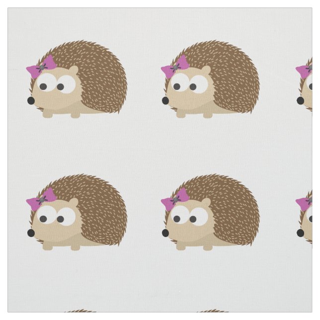 Cute Girl Hedgehog Fabric (Swatch)