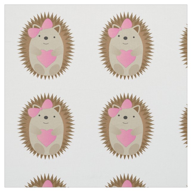 Cute Girl Hedgehog Fabric (Swatch)