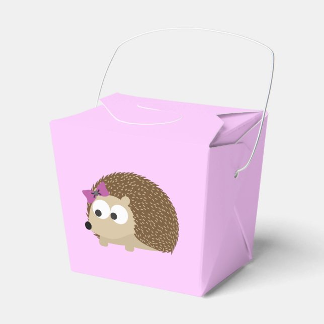 Cute Girl Hedgehog Favour Box (Front Side)