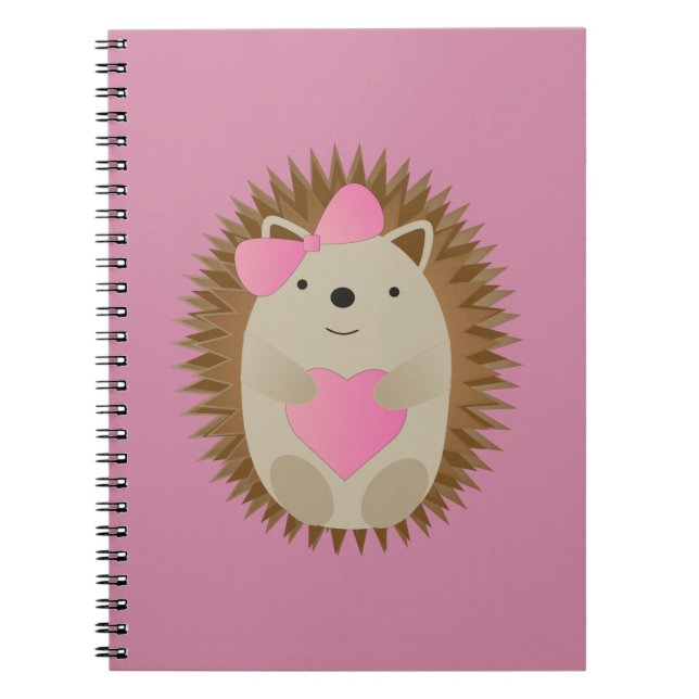 Cute Girl Hedgehog Notebook (Front)